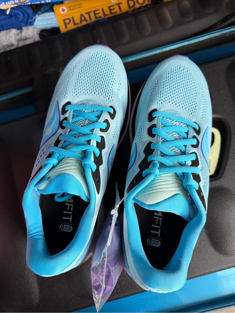 Saucony - Ride 14 Light Blue Women's Running Sneakers - 8.5 - Picture 3 of 7